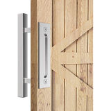 NNEDSZ 12" Square Pull and Flush Door Handle Set Stainless Steel Barn Door Hardware