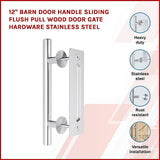 NNEDSZ 12" Barn Door Handle Sliding Flush Pull Wood Door Gate Hardware Stainless Steel