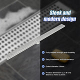 NNEDSZ 900mm Bathroom Shower Stainless Steel Grate Drain w/Centre outlet Floor Waste Square Pattern