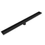 NNEDSZ 800mm Tile Insert Shower Bathroom Black Grate Drain w/Centre outlet Floor Waste