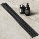 NNEDSZ 800mm Bathroom Shower Black Grate Drain w/Centre outlet Floor Waste