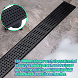 NNEDSZ 800mm Bathroom Shower Black Grate Drain w/Centre outlet Floor Waste