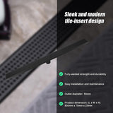 NNEDSZ 800mm Bathroom Shower Black Grate Drain w/Centre outlet Floor Waste