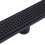 NNEDSZ 800mm Bathroom Shower Black Grate Drain w/Centre outlet Floor Waste