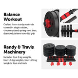 NNEDSZ 20kg Adjustable Rubber Dumbbell Set Barbell Home GYM Exercise Weights