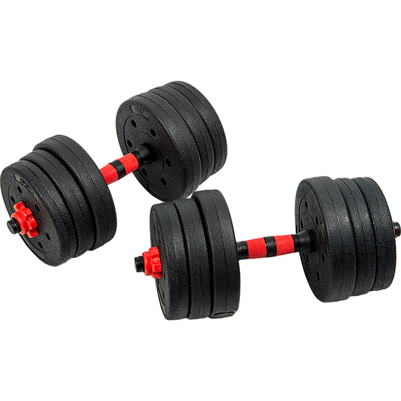 NNEDSZ 20kg Adjustable Rubber Dumbbell Set Barbell Home GYM Exercise Weights