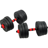 NNEDSZ 20kg Adjustable Rubber Dumbbell Set Barbell Home GYM Exercise Weights