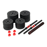NNEDSZ 30kg Adjustable Rubber Dumbbell Set Barbell Home GYM Exercise Weights