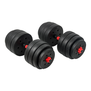 NNEDSZ 40kg Adjustable Rubber Dumbbell Set Barbell Home GYM Exercise Weights
