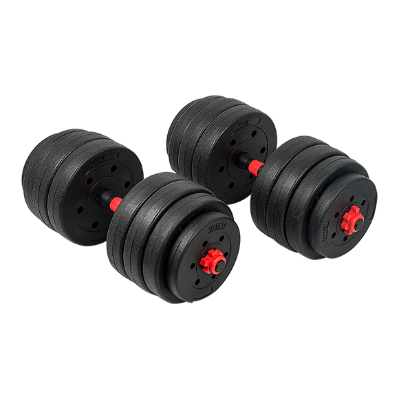 NNEDSZ 40kg Adjustable Rubber Dumbbell Set Barbell Home GYM Exercise Weights