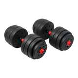 NNEDSZ 40kg Adjustable Rubber Dumbbell Set Barbell Home GYM Exercise Weights