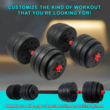 NNEDSZ 40kg Adjustable Rubber Dumbbell Set Barbell Home GYM Exercise Weights