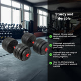 NNEDSZ 40kg Adjustable Rubber Dumbbell Set Barbell Home GYM Exercise Weights
