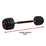 NNEDSZ 40kg Adjustable Rubber Dumbbell Set Barbell Home GYM Exercise Weights