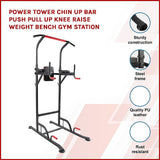 NNEDSZ Power Tower Chin Up Bar Push Pull Up Knee Raise Weight Bench Gym Station