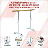 NNEDSZ Wooden Portable Ballet Bar Stretch Barre Dance Bar 1.5M Freestanding Ballet Bar