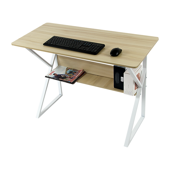 NNEDSZ Wood & Metal Computer Desk with Shelf Home Office Furniture