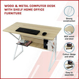 NNEDSZ Wood & Metal Computer Desk with Shelf Home Office Furniture