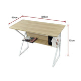 NNEDSZ Wood & Metal Computer Desk with Shelf Home Office Furniture