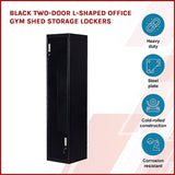 NNEDSZ Black Two-Door L-shaped Office Gym Shed Storage Lockers