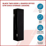 NNEDSZ Black Two-Door L-shaped Office Gym Shed Storage Lockers