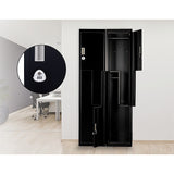 NNEDSZ Black Two-Door L-shaped Office Gym Shed Storage Lockers