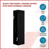 NNEDSZ Black Two-Door L-shaped Office Gym Shed Storage Lockers