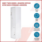 NNEDSZ Grey Two-Door L-shaped Office Gym Shed Storage Lockers