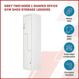 NNEDSZ Grey Two-Door L-shaped Office Gym Shed Storage Lockers