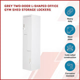 NNEDSZ Grey Two-Door L-shaped Office Gym Shed Storage Lockers