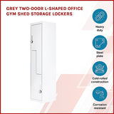 NNEDSZ Grey Two-Door L-shaped Office Gym Shed Storage Lockers