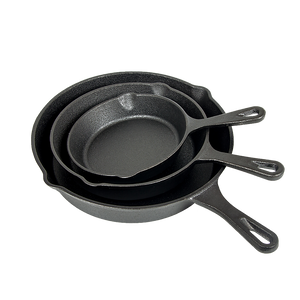 NNEDSZ Pre Seasoned Cast Iron Skillet Fry Pan Set 3 Pcs Frying Pan Set