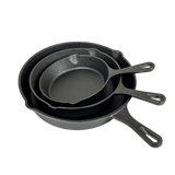 NNEDSZ Pre Seasoned Cast Iron Skillet Fry Pan Set 3 Pcs Frying Pan Set