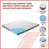 NNEDSZ Palermo King Memory Foam Mattress Topper Cooling Gel Infused CertiPUR Approved