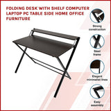 NNEDSZ Folding Desk with Shelf Computer Laptop PC Table Side Home Office Furniture
