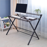 NNEDSZ Folding Desk with Shelf Computer Laptop PC Table Side Home Office Furniture