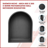 NNEDSZ Shower Niche - Arch 450 x 350 x 90mm Prefabricated Wall Bathroom Renovation