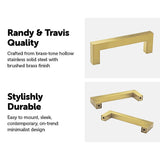 NNEDSZ 15x Brushed Brass Drawer Pulls Kitchen Cabinet Handles - Gold Finish 96mm