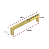 NNEDSZ 15x Brushed Brass Drawer Pulls Kitchen Cabinet Handles - Gold Finish 256mm