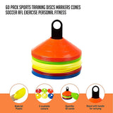 NNEDSZ 60 Pack Sports Training Discs Markers Cones Soccer AFL Exercise Personal Fitness