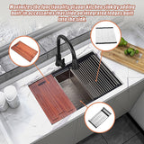 NNEDSZ BRIENZ 32-inch Nano Workstation Ledge Undermount 16 Gauge Stainless Steel Kitchen Sink Single Bowl