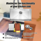 NNEDSZ BRIENZ 32-inch Nano Workstation Ledge Undermount 16 Gauge Stainless Steel Kitchen Sink Single Bowl