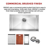 NNEDSZ BRIENZ 32-inch Nano Workstation Ledge Undermount 16 Gauge Stainless Steel Kitchen Sink Single Bowl