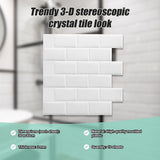NNEDSZ Tiles 3D Peel and Stick Wall Tile Subway White (30 x 30cm x 10 sheets)