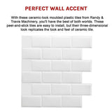 NNEDSZ Tiles 3D Peel and Stick Wall Tile Subway White (30 x 30cm x 10 sheets)