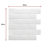 NNEDSZ Tiles 3D Peel and Stick Wall Tile Subway White (30 x 30cm x 10 sheets)