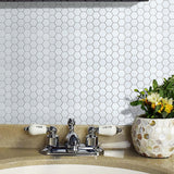 NNEDSZ Tiles 3D Peel and Stick Wall Tile Hexagon White (30cm x 30cm x 10 sheets)