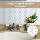 NNEDSZ Tiles 3D Peel and Stick Wall Tile Hexagon White (30cm x 30cm x 10 sheets)