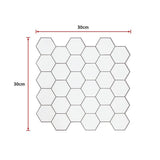NNEDSZ Tiles 3D Peel and Stick Wall Tile Hexagon White (30cm x 30cm x 10 sheets)
