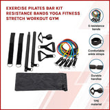 NNEDSZ Exercise Pilates Bar Kit Resistance Bands Yoga Fitness Stretch Workout Gym